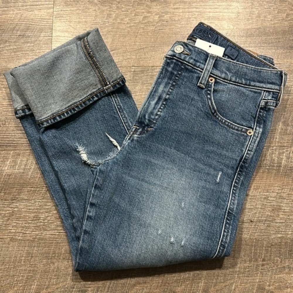Lucky Brand Candiani authentic straight crop distressed cropped jeans 6/26